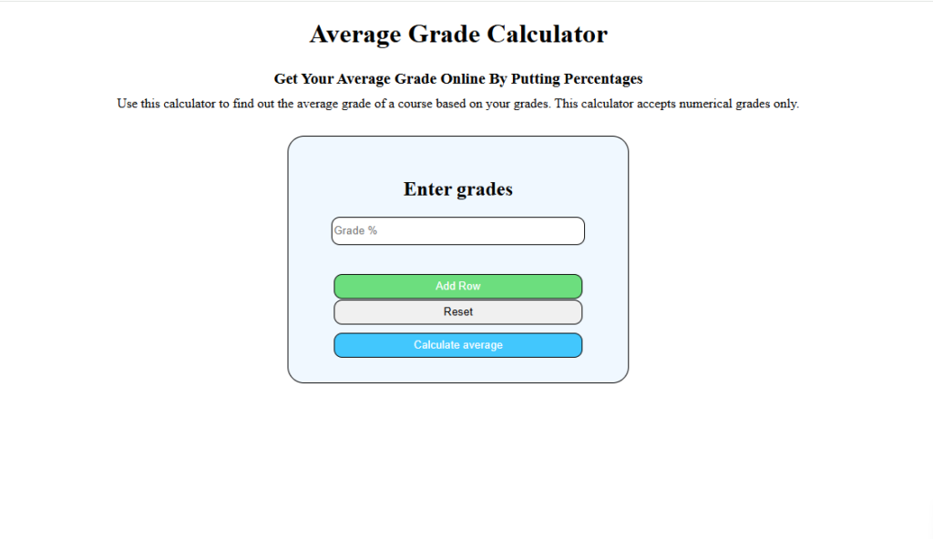Average Grade Calculator website