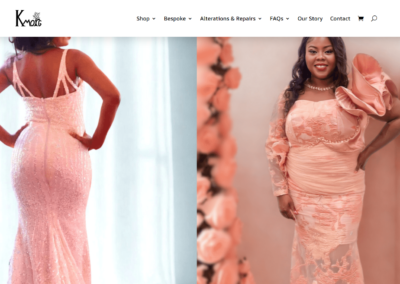 Kmorg Clothing website - Home page